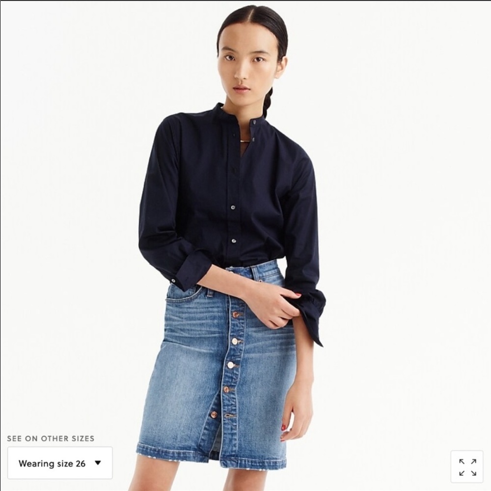 JCrew denim skirt.